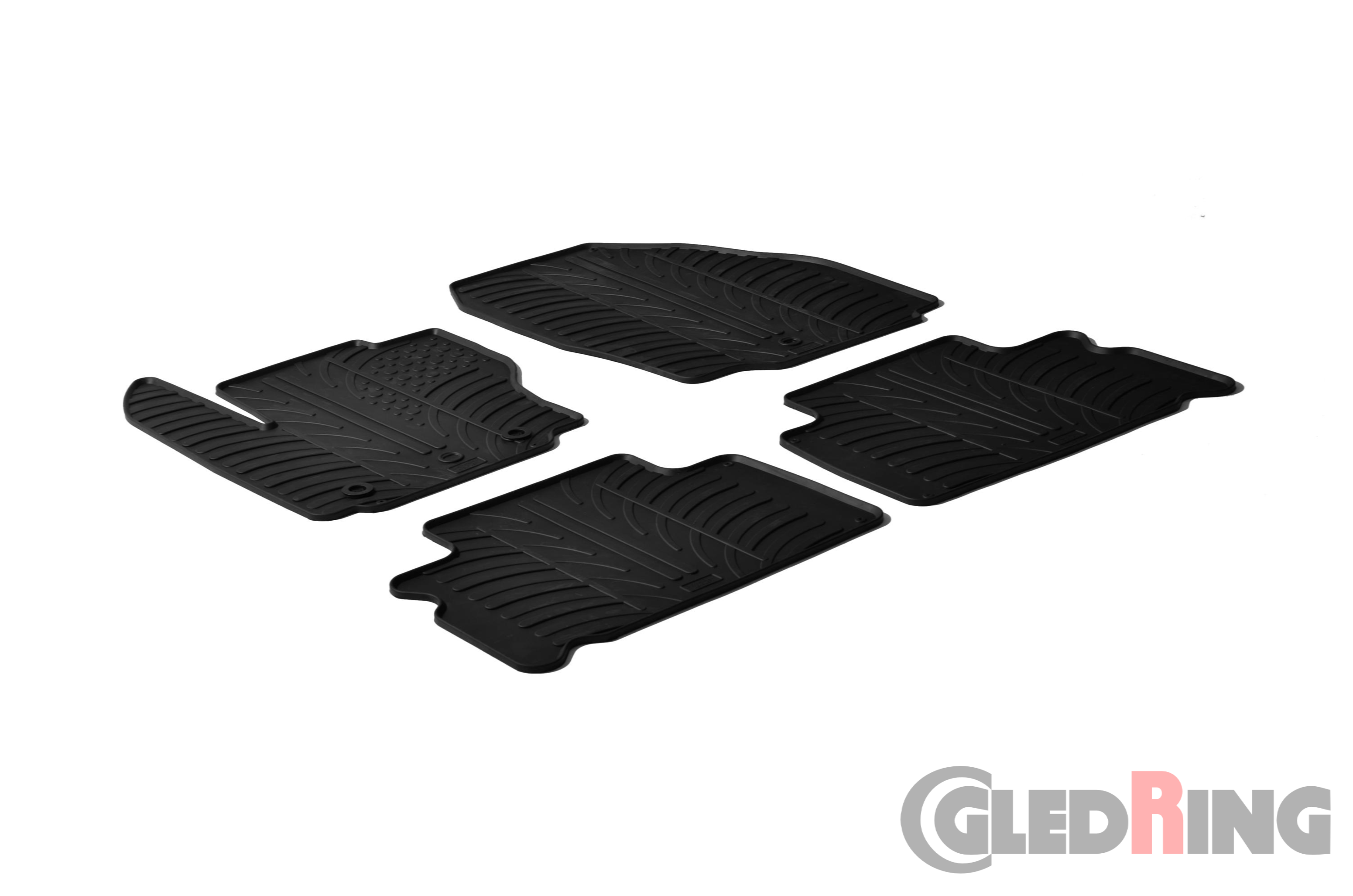 Original Gledring Passform Fußmatten Gummimatten 4 Tlg.+Fixing - Ford S-Max2006-2011